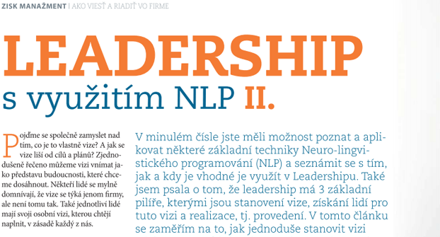 Leadership s využitím NLP